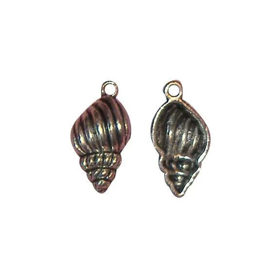 10 Pcs Tibetan Silver Spiral Sea Shell Conch Seashell 25X13mm Charms Pendants