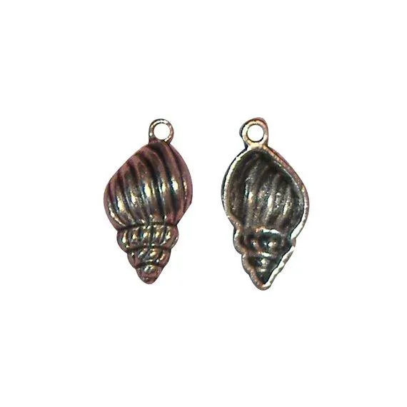 10 Pcs Tibetan Silver Spiral Sea Shell Conch Seashell 25X13mm Charms Pendants