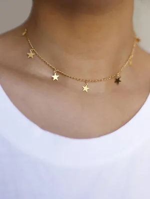1pc Fashion Zinc Alloy Star Pendant Choker Dainty Necklace Novelty Necklace