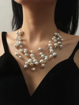 1pc Pearl Decor Layered Necklace for Women Jewelry for Women Gift for Her