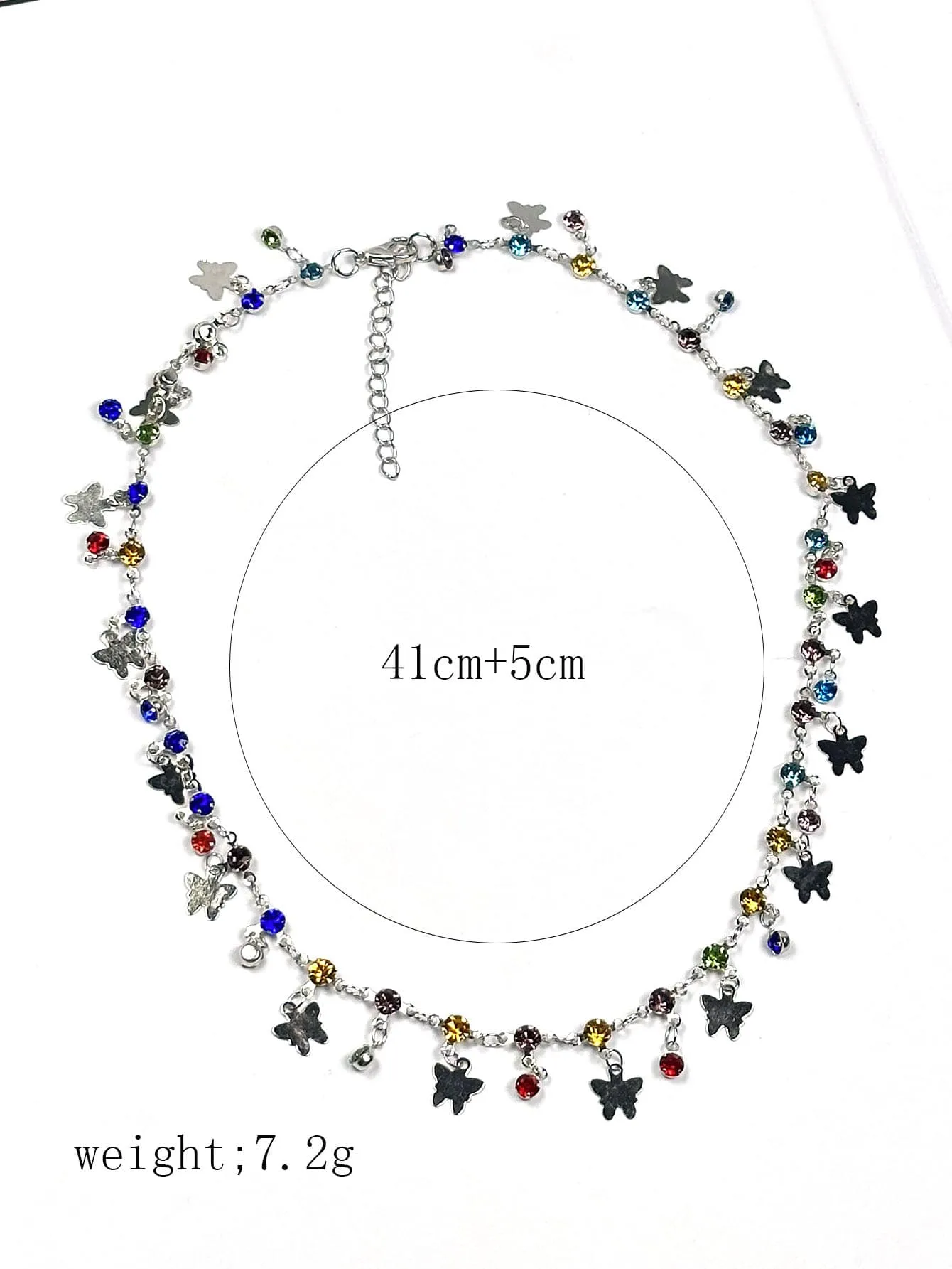 1pc Summer Multicolor Butterfly & Chain Necklace for Women Novelty Necklace