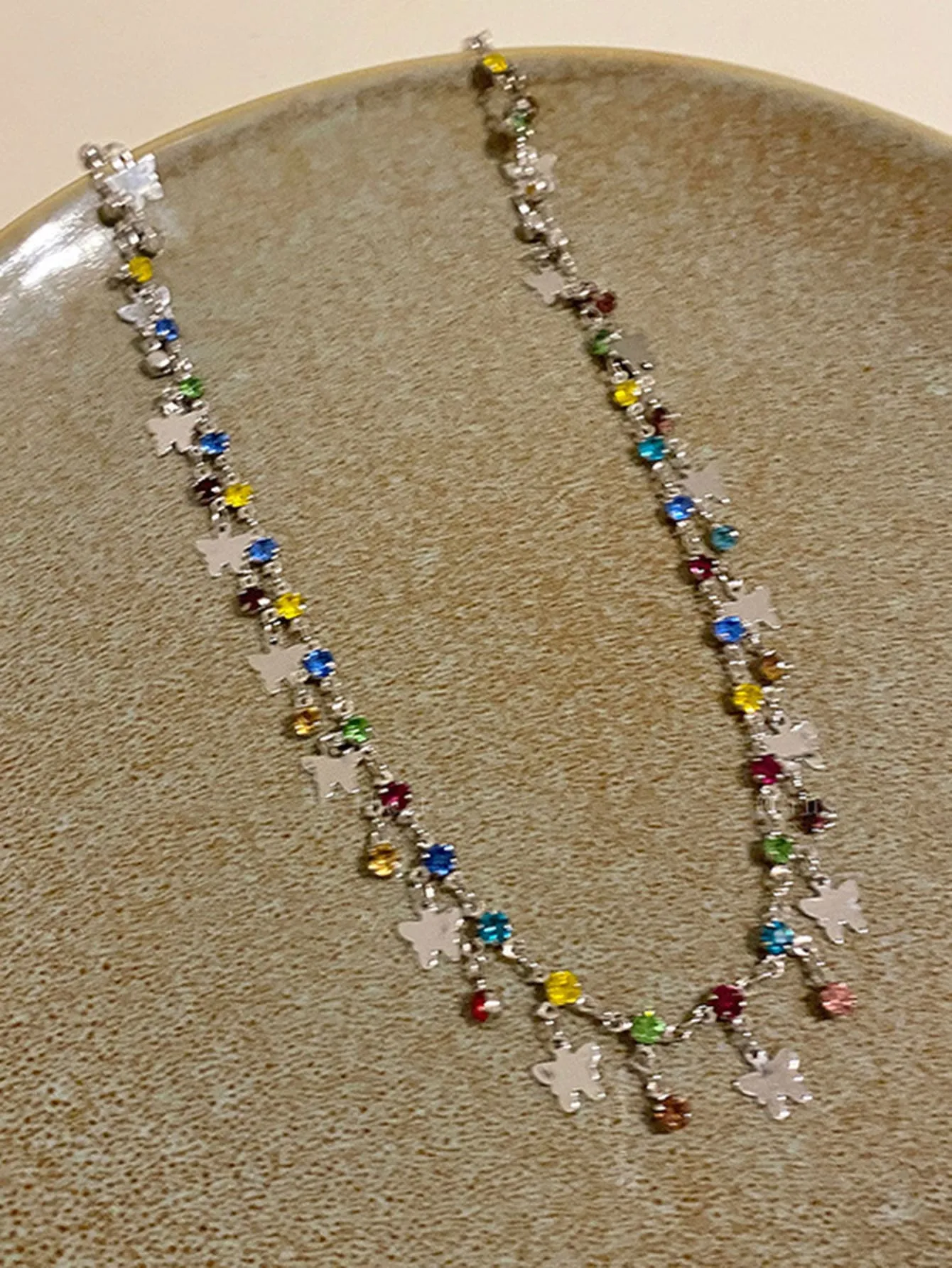 1pc Summer Multicolor Butterfly & Chain Necklace for Women Novelty Necklace