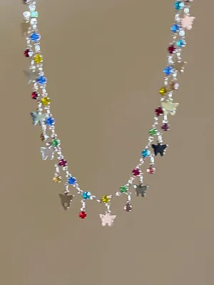 1pc Summer Multicolor Butterfly & Chain Necklace for Women Novelty Necklace