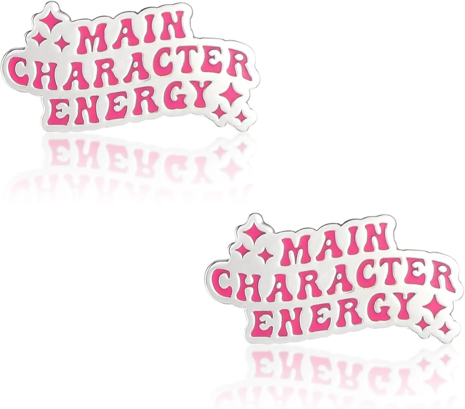 2pcs Main Character Energy Pin, Fun Enamel Pin, Decoration Lapel Pin Brooches Clothes Accessories Cute Badge Pins for Clothes Bags Backpack Gift