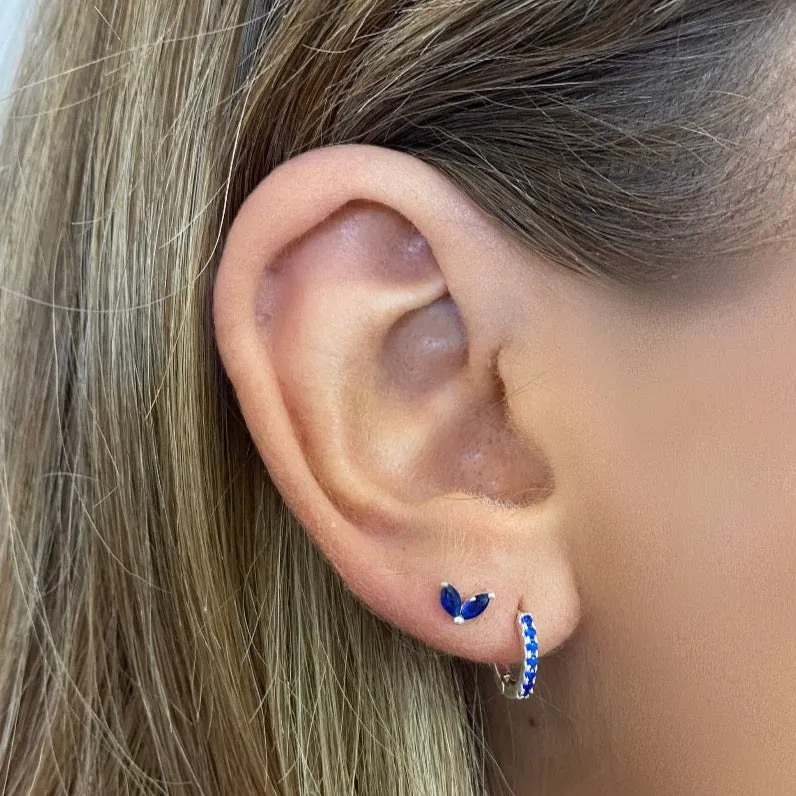 Aker Sapphire Silver Stud Earrings