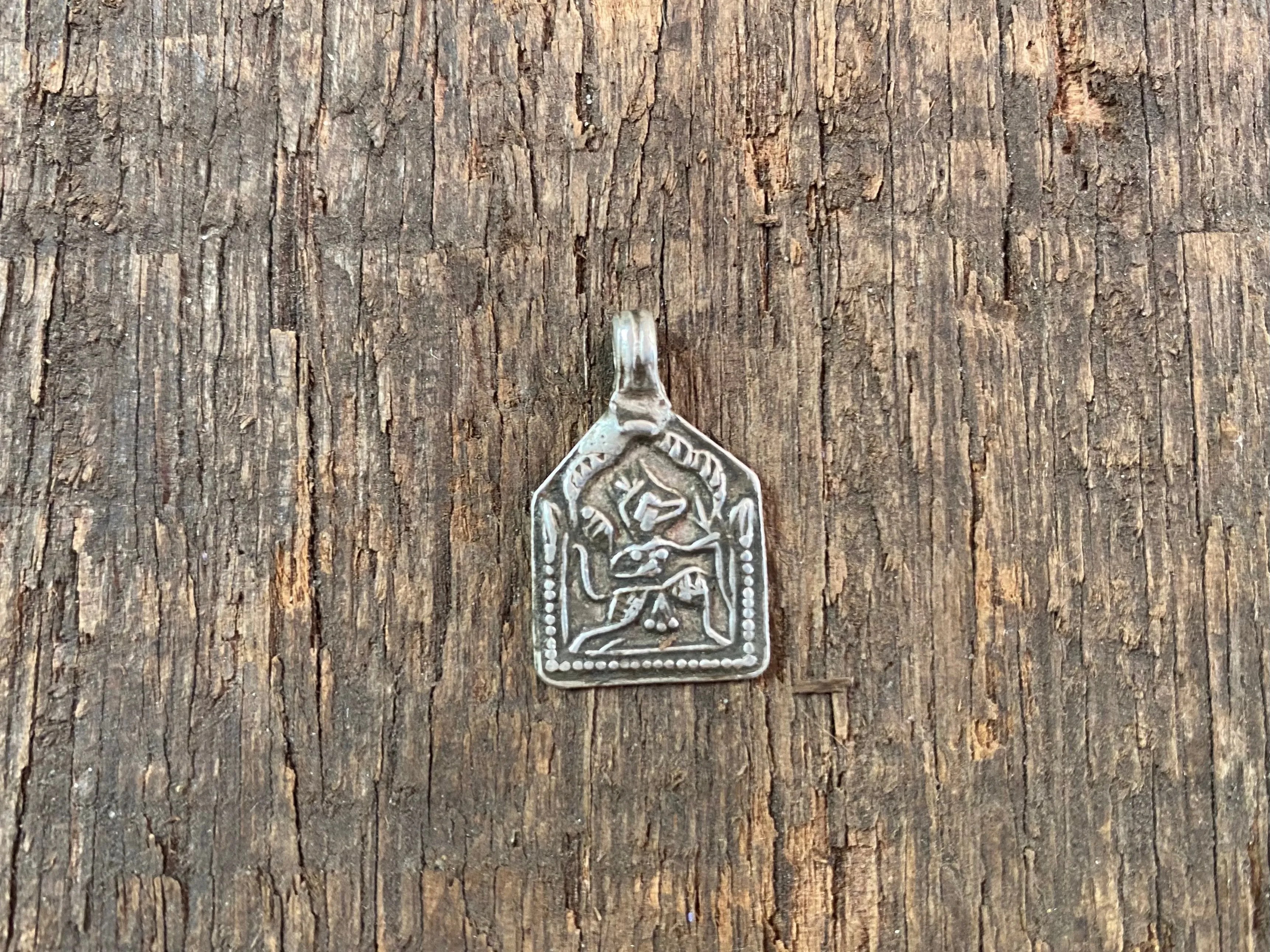 Antique Silver Tribal Amulet Pendants - Hanuman