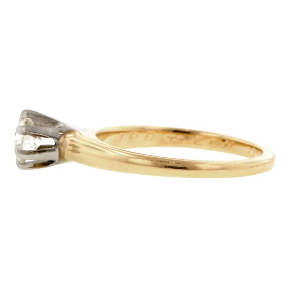 Antique Solitaire Engagement Ring, Old Euro 0.33ct
