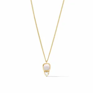 Aquitaine Duo Delicate Necklace Iridescent Clear Crystal