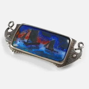 Arts and Crafts Silver and Enamel Brooch - Murrle Bennett & Co