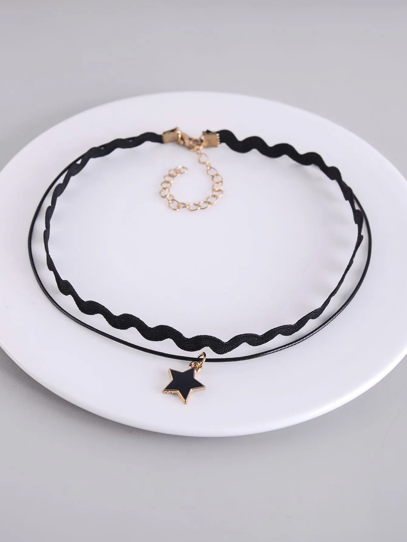Black Star Charm Layered Choker for Women Jewelry for Women Necklace Accessories