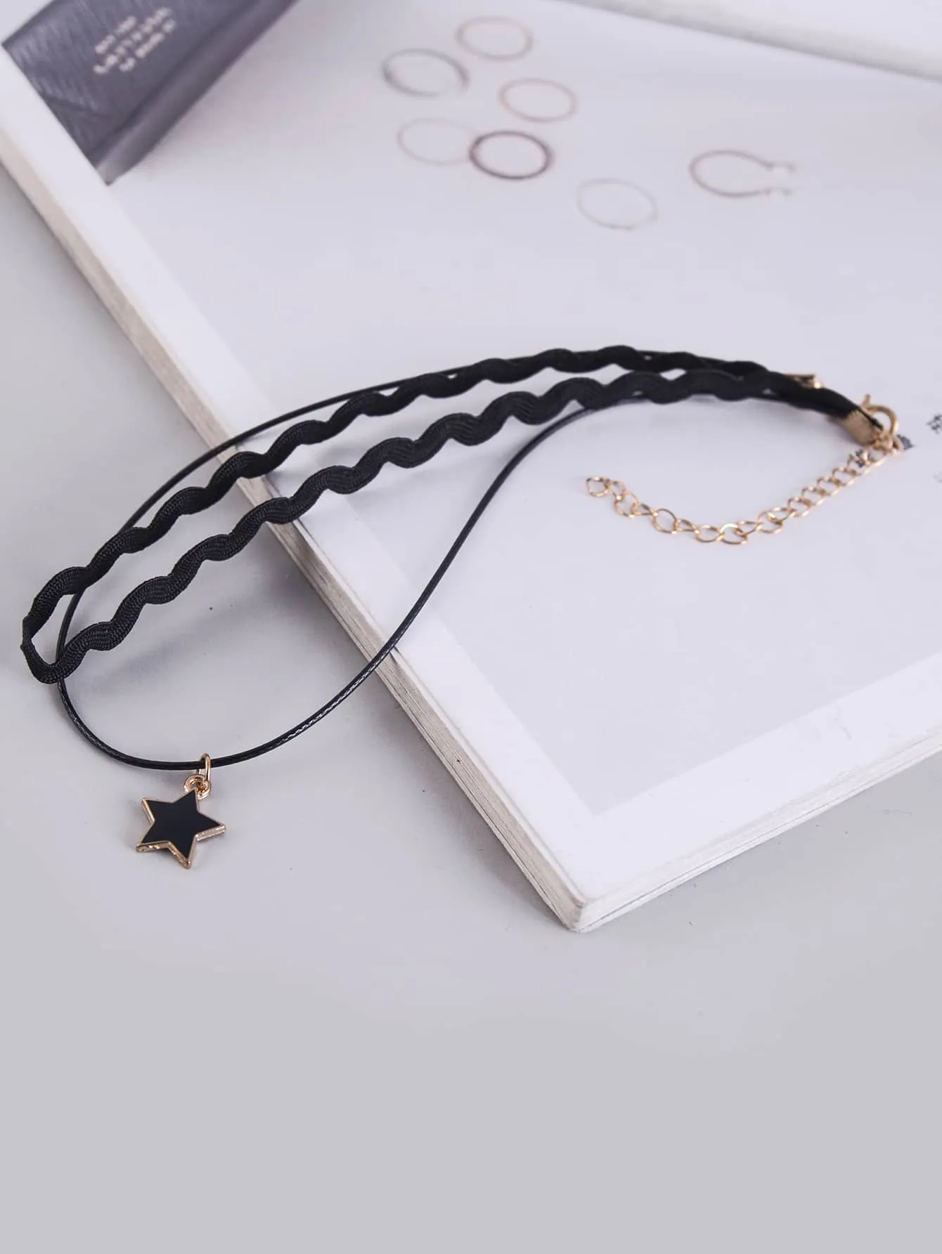 Black Star Charm Layered Choker for Women Jewelry for Women Necklace Accessories
