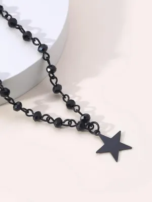 Black Star Pendant Bead Decor Necklace for Women Jewelry for Women Gift for Her