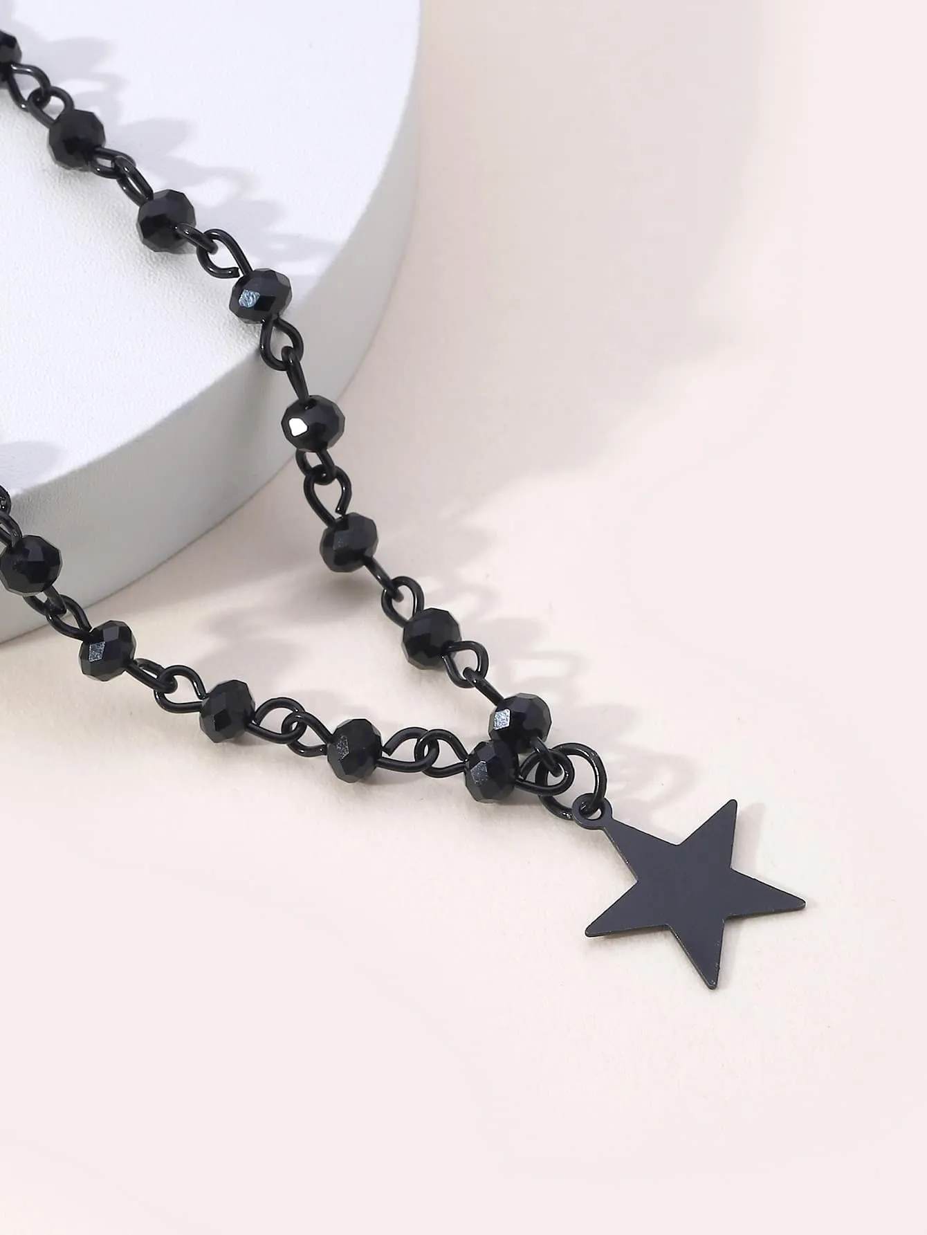 Black Star Pendant Bead Decor Necklace for Women Jewelry for Women Gift for Her