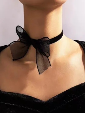 Bow Decor Choker Neckalce Jewelry for Women Gift for Her Necklace Accessories