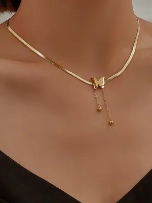 Butterfly Decor chain Necklace Dainty Necklace Novelty Necklace Creative