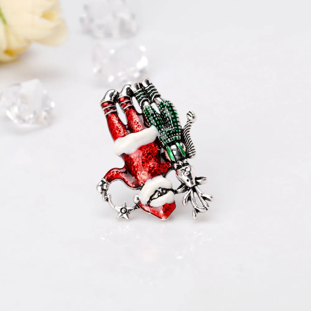 Christmas deer and Santa brooches, fashionable accessories, Christmas brooches, perfect gifts for women at Christmas