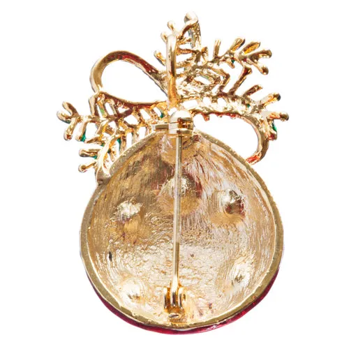 Christmas Jewelry Crystal Rhinestone Charming Holiday Ball Brooch Pin BH144 MT