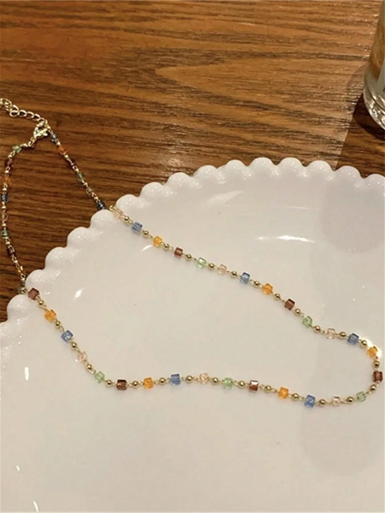 Colorful Bead Decor Necklace Dainty Necklace Novelty Necklace Creative Necklace