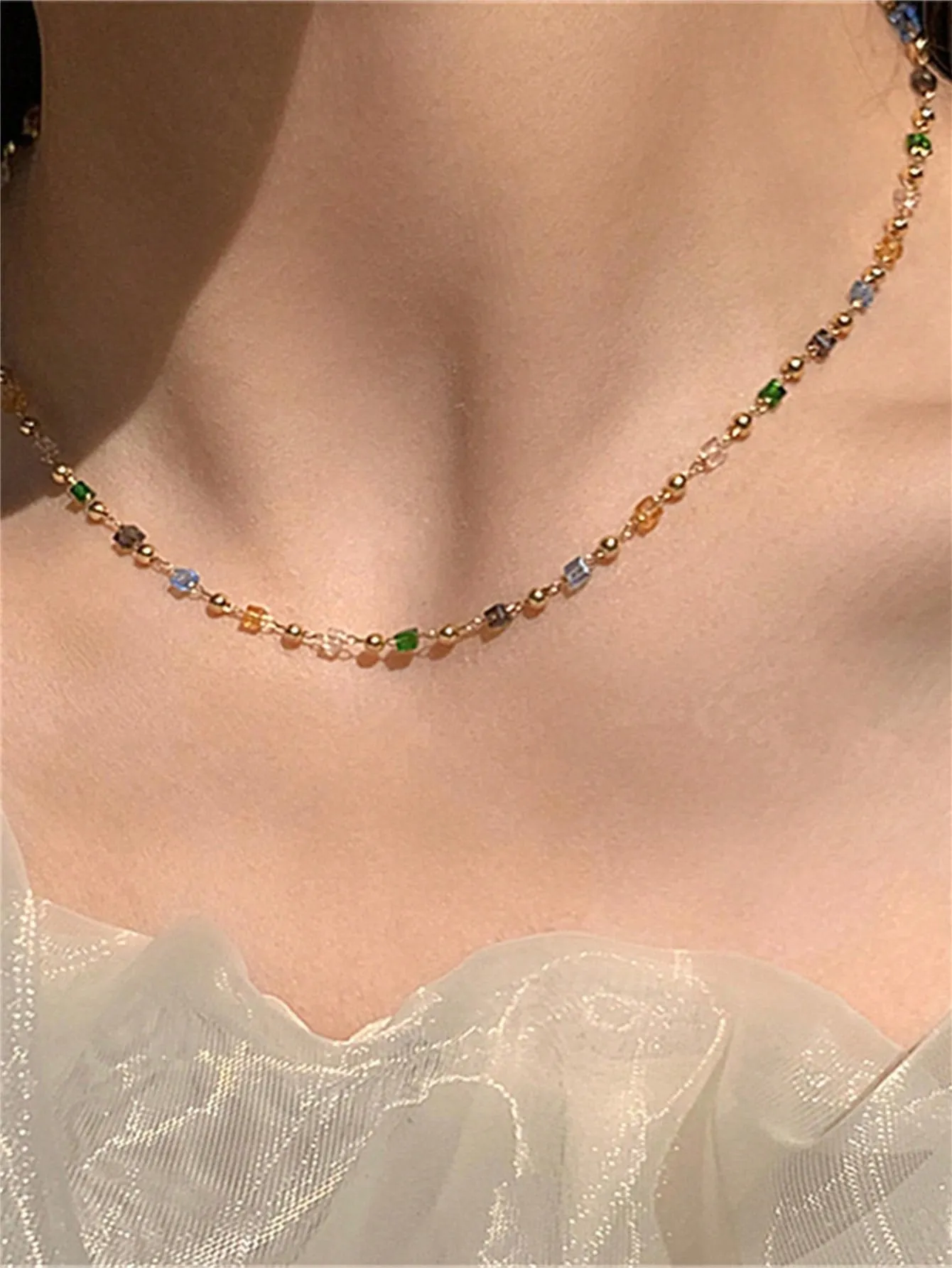 Colorful Bead Decor Necklace Dainty Necklace Novelty Necklace Creative Necklace