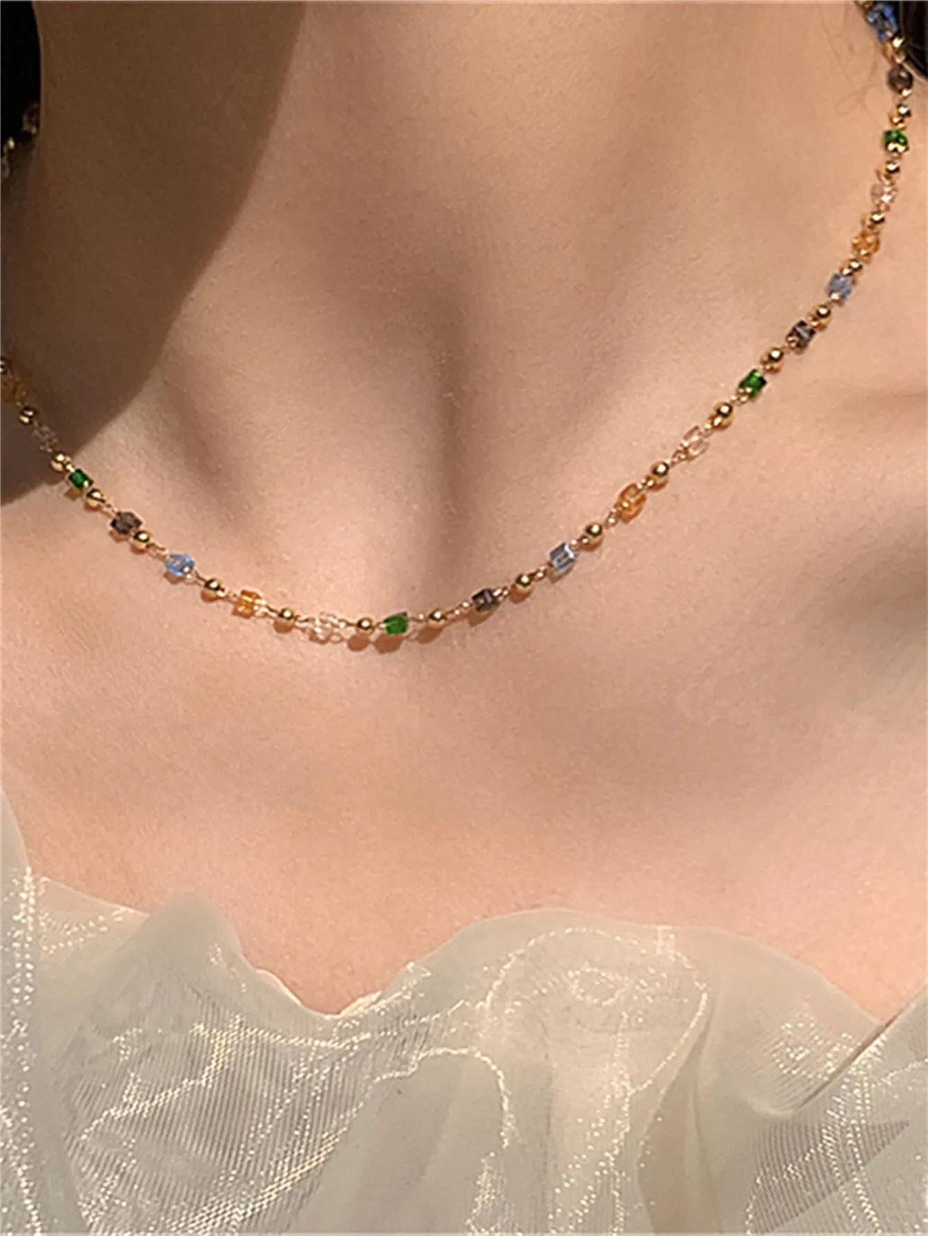 Colorful Bead Decor Necklace Dainty Necklace Novelty Necklace Creative Necklace