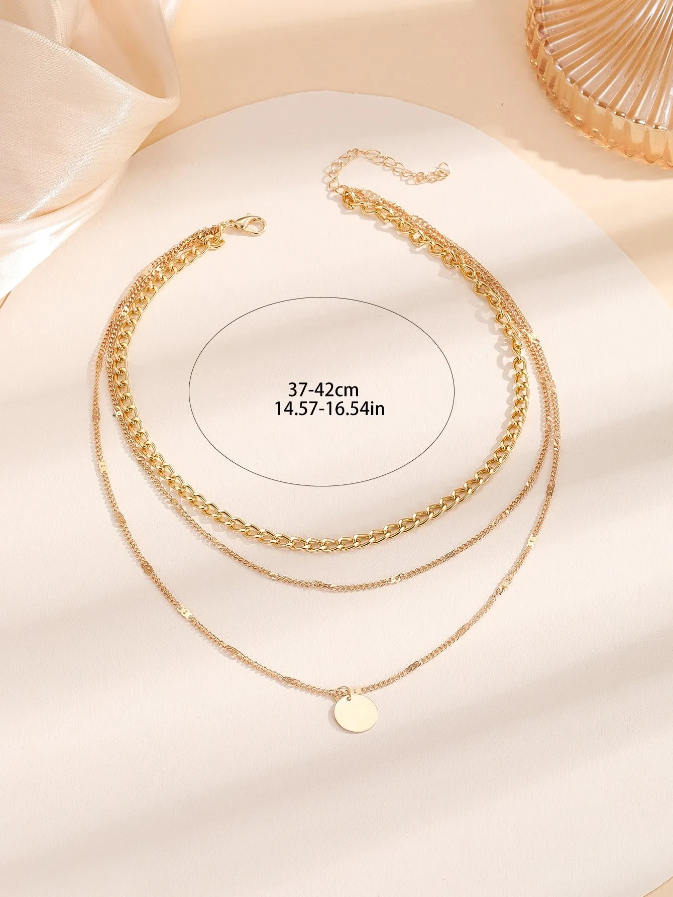 Disc Charm Layered Necklace for Women Girls Accessories Jewelry Gifts Gift for