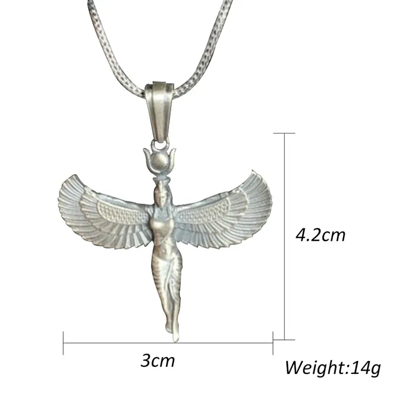 Egyptian Goddess Isis Choker Necklace Ancient Egypt God Collar Necklaces Fashion Neck Collars Silver Color Chains Souvenir Gift
