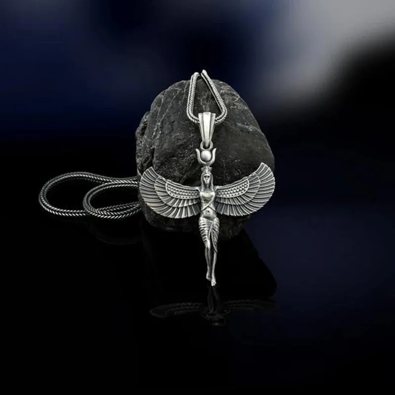 Egyptian Goddess Isis Choker Necklace Ancient Egypt God Collar Necklaces Fashion Neck Collars Silver Color Chains Souvenir Gift