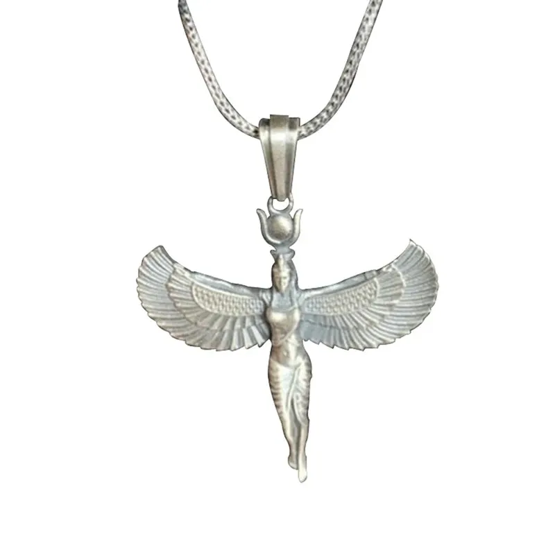 Egyptian Goddess Isis Choker Necklace Ancient Egypt God Collar Necklaces Fashion Neck Collars Silver Color Chains Souvenir Gift