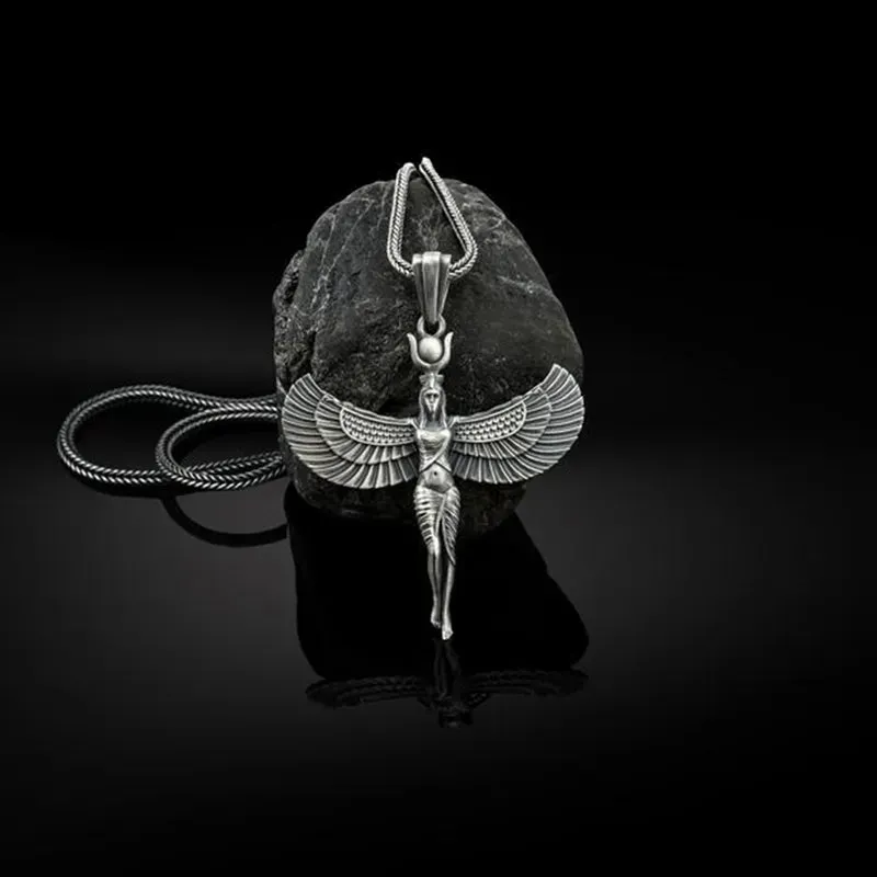 Egyptian Goddess Isis Choker Necklace Ancient Egypt God Collar Necklaces Fashion Neck Collars Silver Color Chains Souvenir Gift
