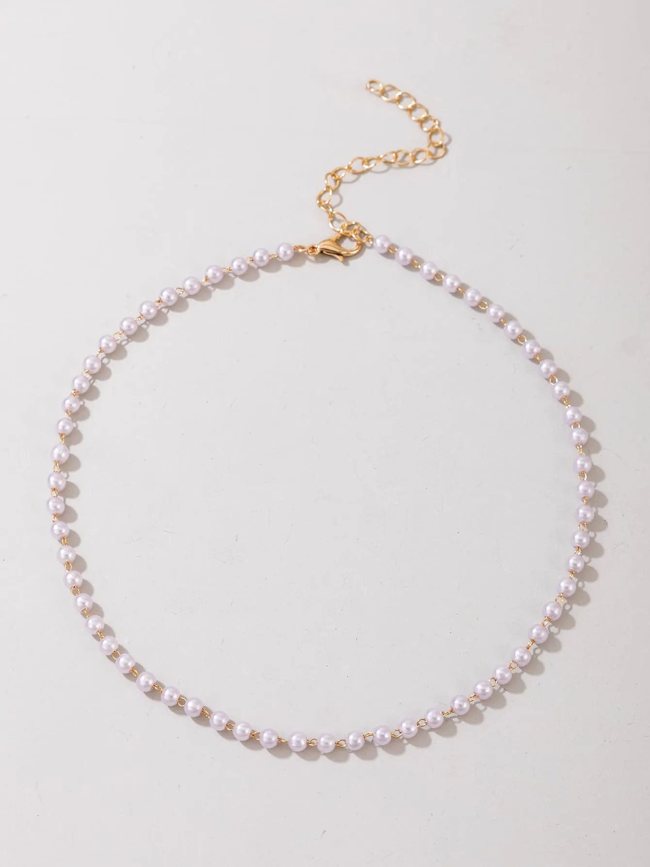 Faux Pearl Chain Choker Dainty Necklace Novelty Necklace Creative Necklace