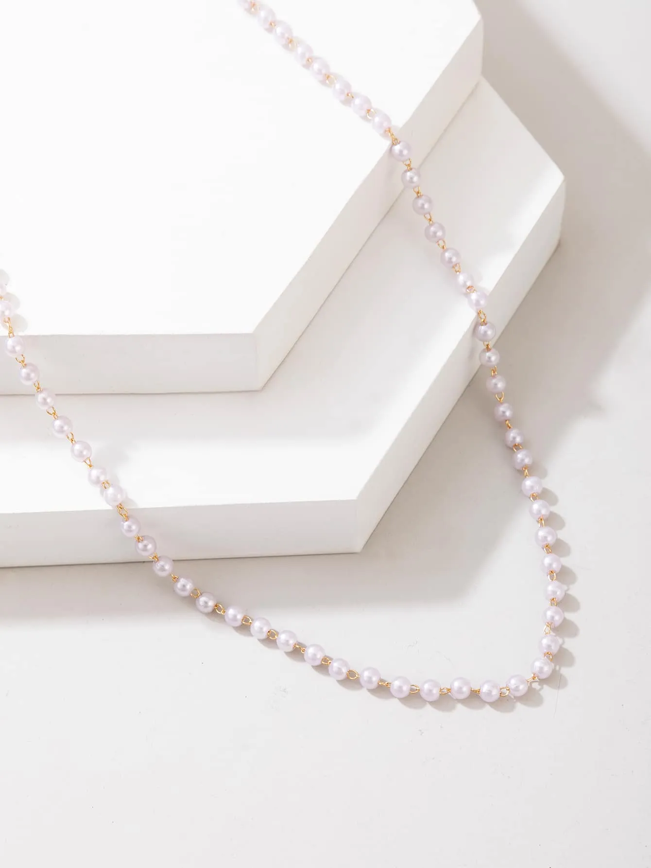 Faux Pearl Chain Choker Dainty Necklace Novelty Necklace Creative Necklace