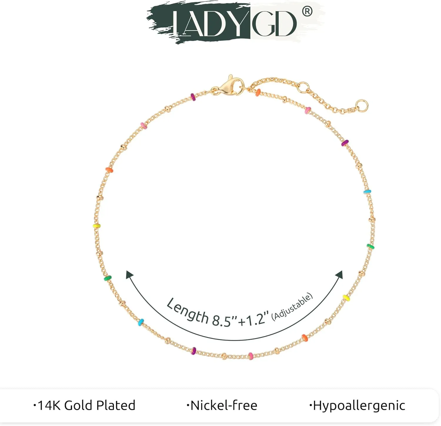 Gold Anklet for Women 14K Gold Plated Trendy Dainty Link Chain Ankle Bracelets Adjustable Anklets Handmade Simple Gold Jewelry Gifts