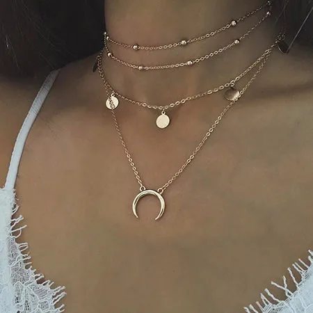 Gold color Choker Necklace for women Long Mary Tassel Pendant Chain Necklaces & Pendants Laces velvet chokers Fashion Jewelry
