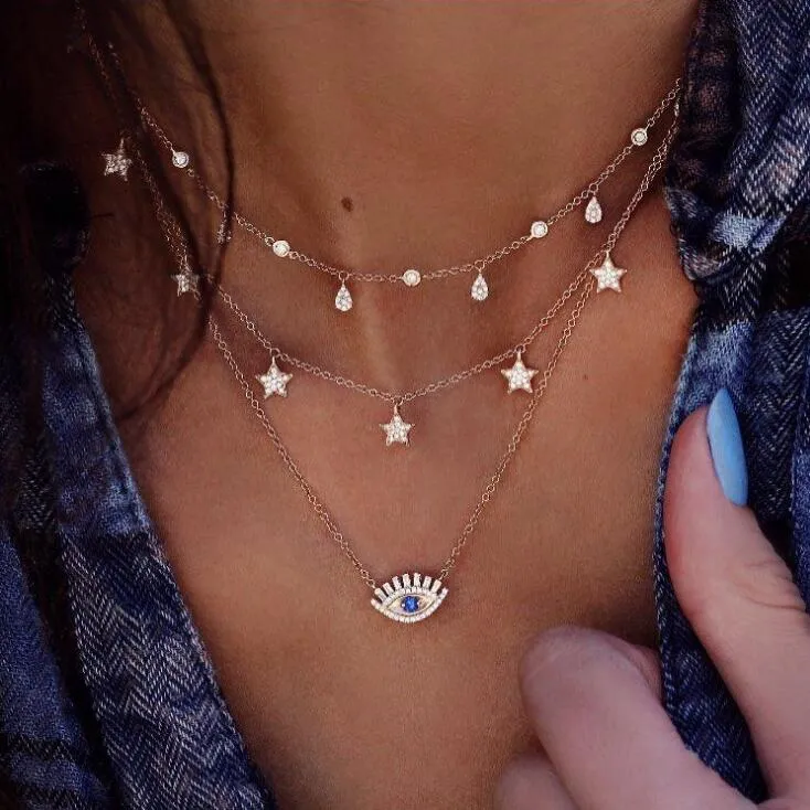Gold color Choker Necklace for women Long Mary Tassel Pendant Chain Necklaces & Pendants Laces velvet chokers Fashion Jewelry