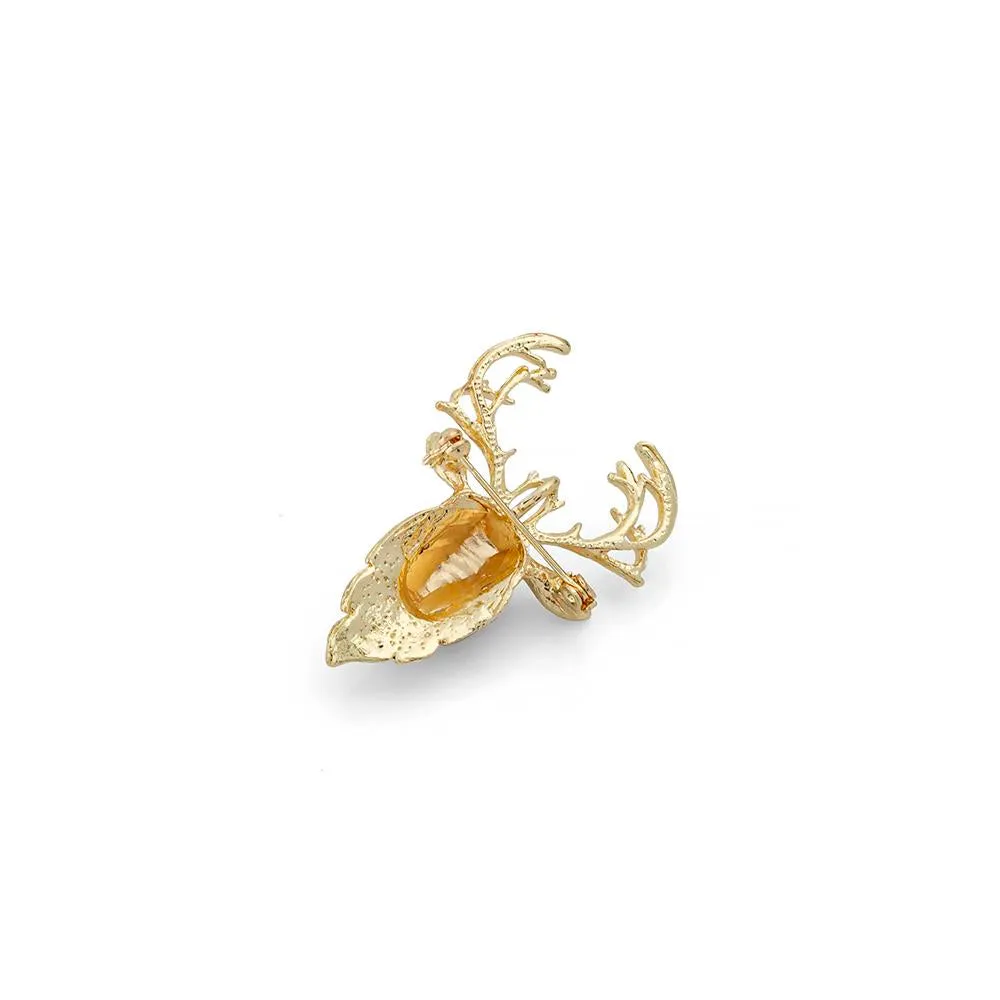 Golden Deer Designer Brooch