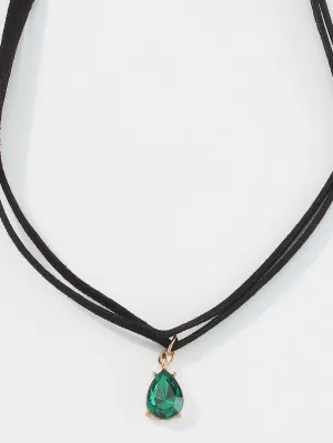 Green Rhinestone Drop Charm Choker for Women Jewelry for Women Gift for Her