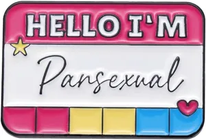 Hello I'm LGBT Enamel Pins Asexual Trans Gay Lesbian Brooches Lapel Badges Pride Rainbow Color Dialog Box Jewelry