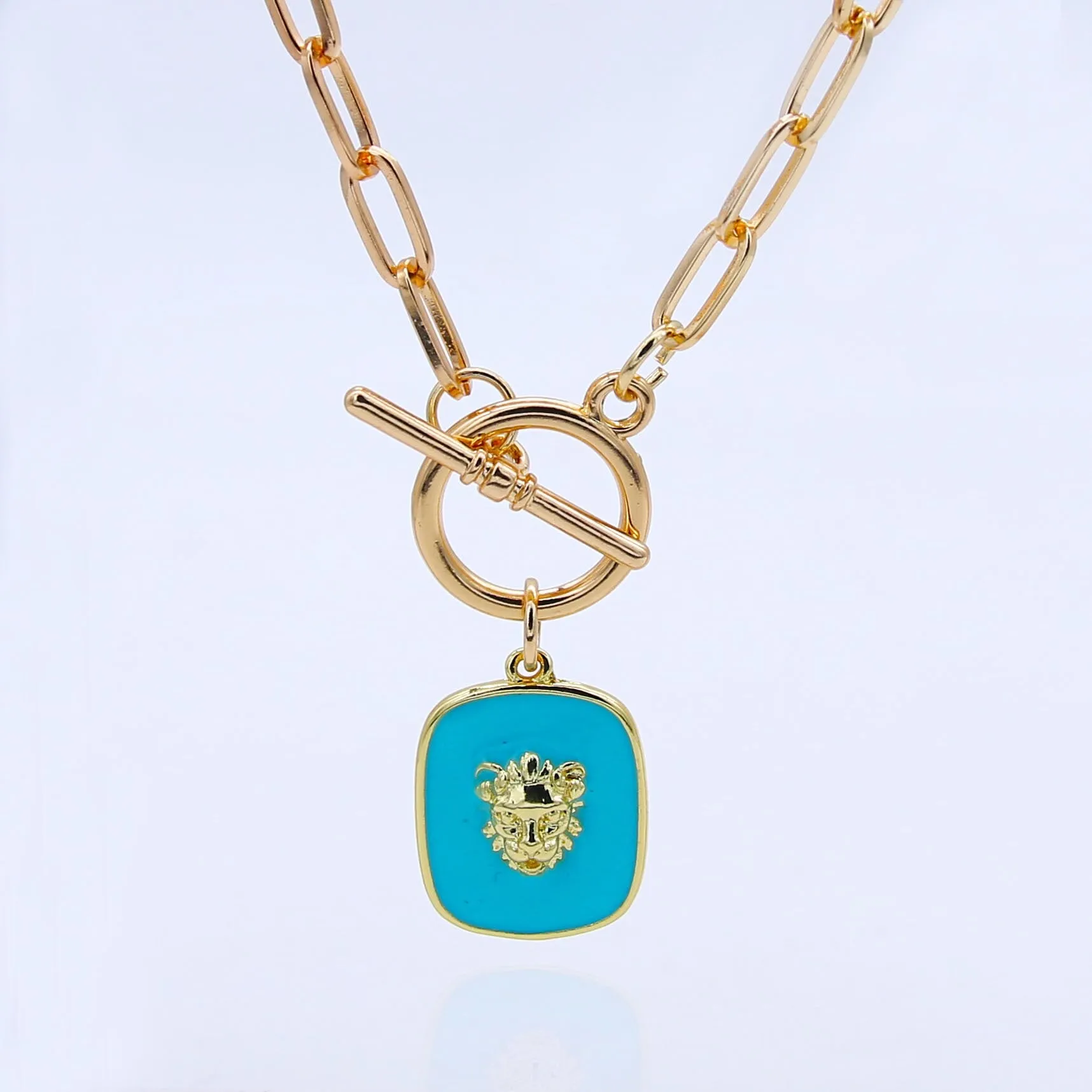 Hip Hop Heavy Metal Mens Necklace Lion Head Pendant Geometric Chain Necklaces for Women Party Choker Birthday Punk Rock Jewelry
