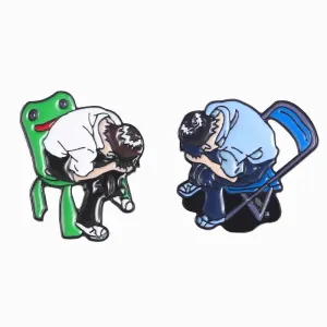 Ikari Shinji Enamel Pins Cartoon Anime Frog Chairs Brooches Bag Lapel Button Badges Funny Jewelry Gift for Kids Friends