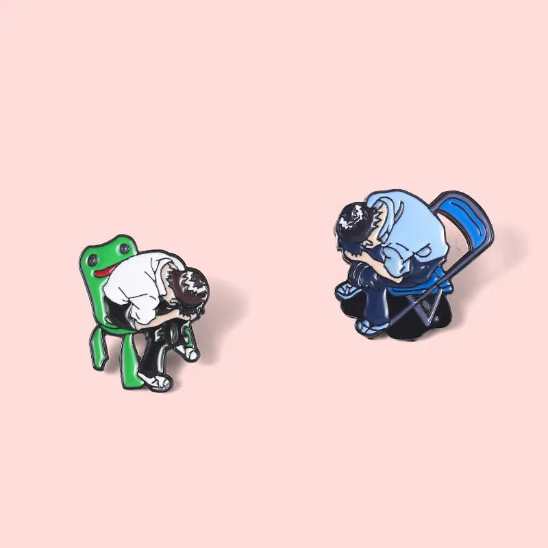 Ikari Shinji Enamel Pins Cartoon Anime Frog Chairs Brooches Bag Lapel Button Badges Funny Jewelry Gift for Kids Friends