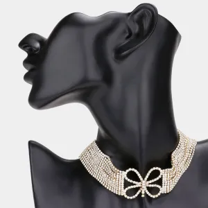 iLLASPARKZ Butterfly Accented Rhinestone Choker Evening Necklace
