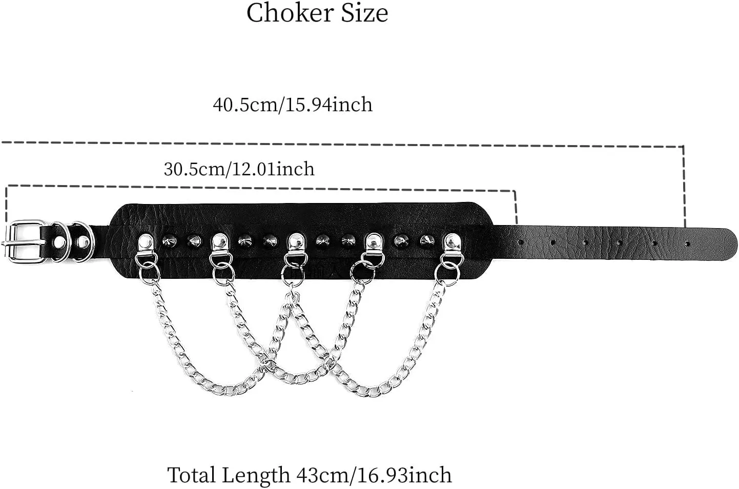 Manfnee Cool Punk Gothic Collar for Women and Men Black PU Leather Vingate Necklace Adjustable