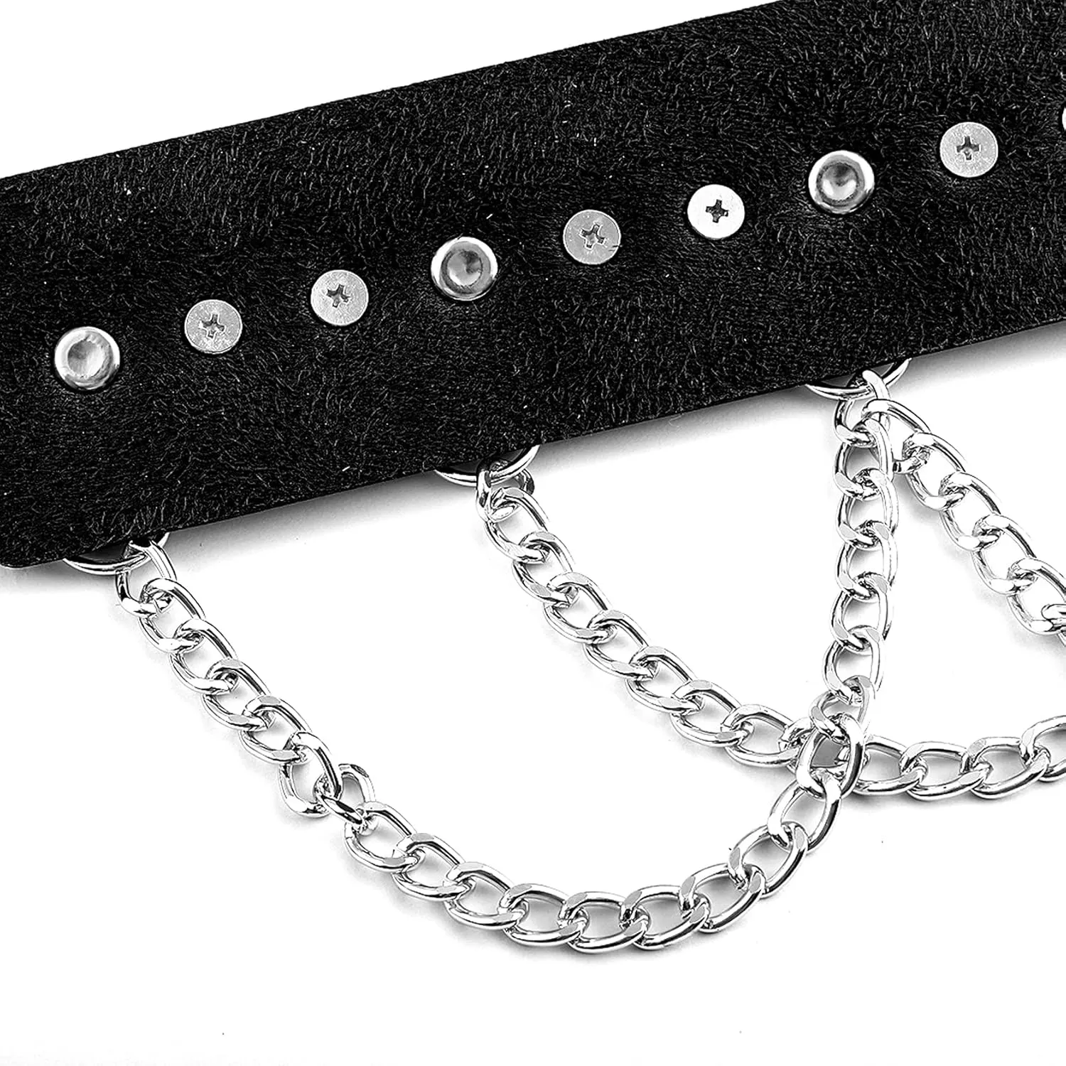 Manfnee Cool Punk Gothic Collar for Women and Men Black PU Leather Vingate Necklace Adjustable