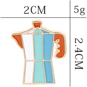 Mocha Kettle Awesome Brooch Cartoon Enamel Brooch Pin Jacket Lapel Metal Pins Brooches Badges Exquisite Jewelry Accessories