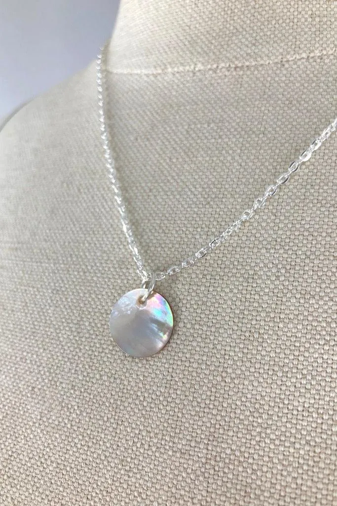 Mother of Pearl Coin Necklace