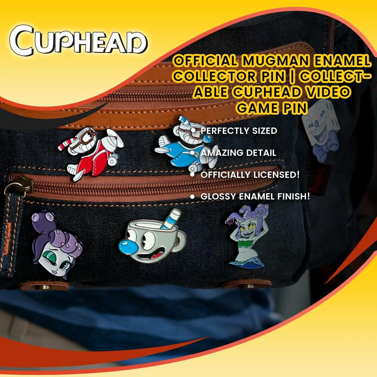 OFFICIAL Mugman Enamel Collector Pin | Collectable Cuphead Video Game Pin