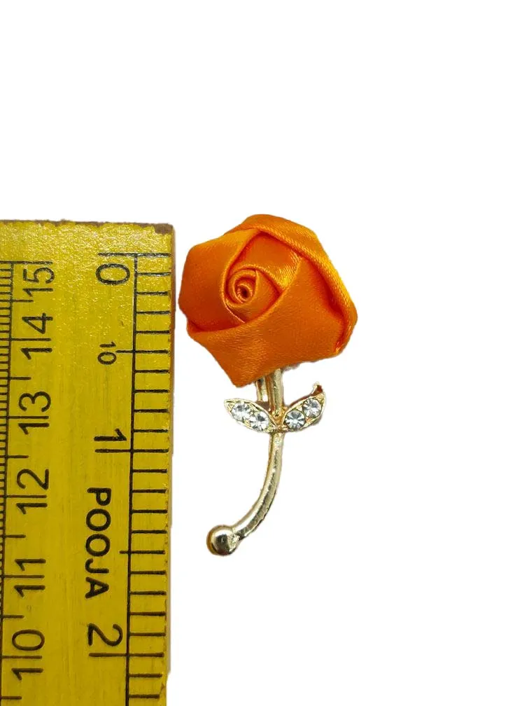 Orange Flower Designer Brooch