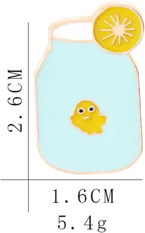 Orange Juice Awesome Brooch Cartoon Enamel Brooch Pin Jacket Lapel Metal Pins Brooches Badges Exquisite Jewelry Accessories