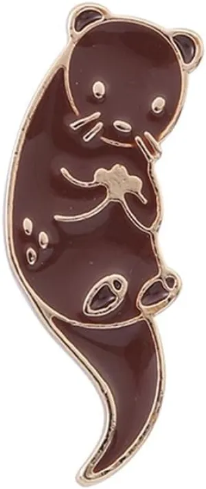 Otter Enamel Pin Cute Cartoon Animal Brooch Pins Sea Otter Gift Jewelry Backpack Lapel Brooches for Men Women Otter Lover Gift