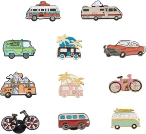 Pandahall Various Theme Alloy Enamel Brooches Lapel Brooch Enamel Pin Set